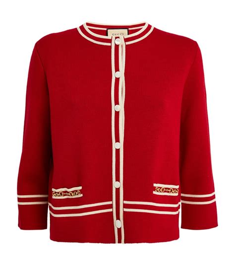 gucci cardigan red|Gucci cardigan for women.